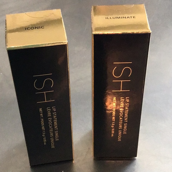 Set of 2 ISH lip statement lip pots, ICONIC, and ILLUMINATE. new, sealed. - Picture 1 of 3
